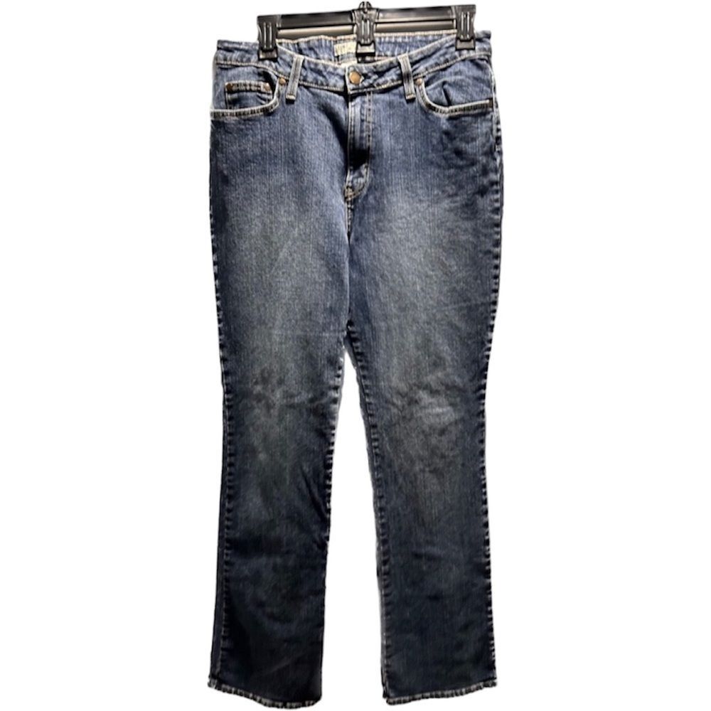 St John’s Bay Bootcut Jeans Womens 14 Blue Denim Stretch Mid Rise Classic